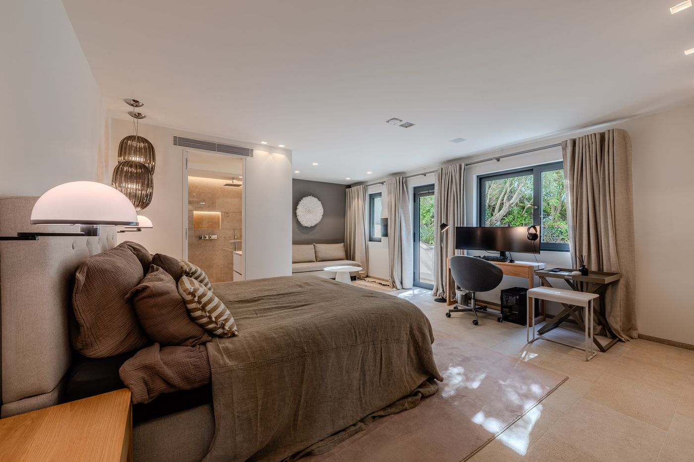 Bedroom suite with seating area